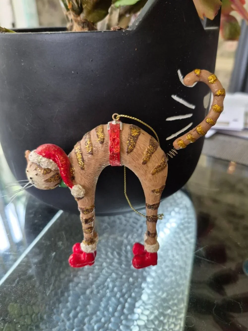 Santa Cat Christmas Ornament New Condition